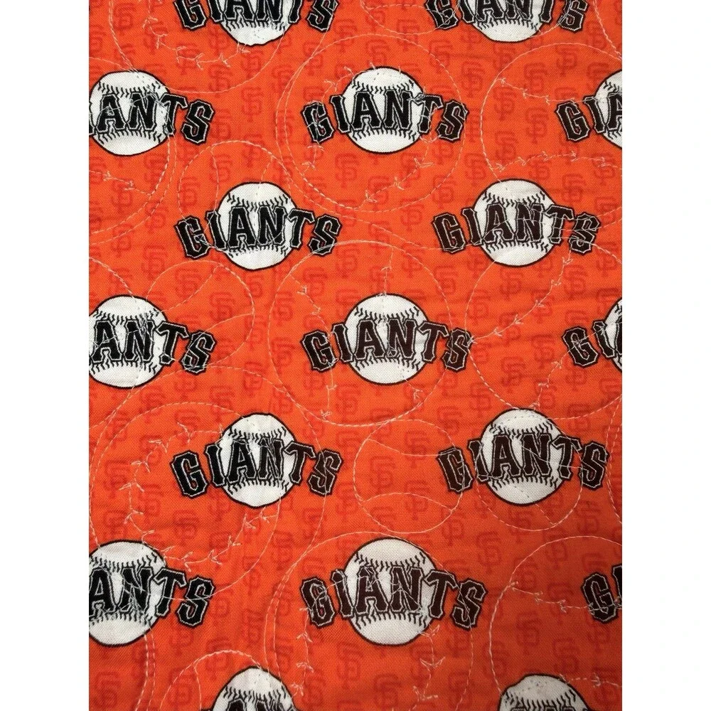 SF Giants Reversible Handmade Quilt Blanket 30x30 MLB Baseball Stitch Patchwork